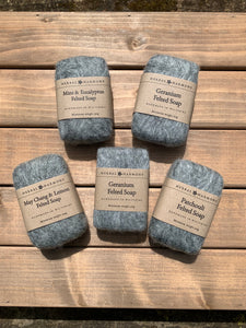 Mint & Eucalyptus Felted Soap - Natural Wool