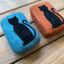 Load image into Gallery viewer, Black Cat Felted Soap