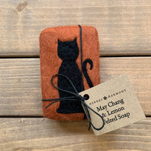 Load image into Gallery viewer, Black Cat Felted Soap