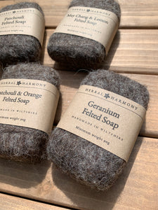 May Chang & Lemon Felted Soap - Natural Wool