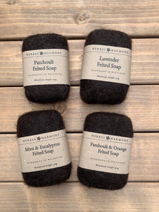 Neroli & Bergamot Felted Soap - Natural wool