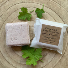 Load image into Gallery viewer, Patchouli & Rose Geranium Shampoo Bar