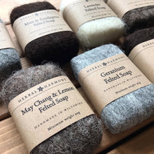 Load image into Gallery viewer, Neroli & Bergamot Felted Soap - Natural wool