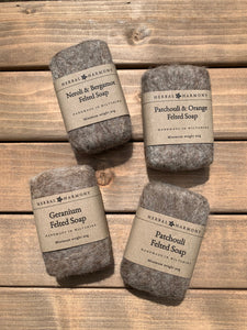 Neroli & Bergamot Felted Soap - Natural wool