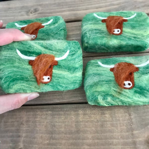 Highland Cow Felted Soap