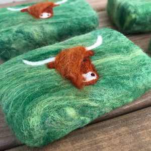 Highland Cow Felted Soap