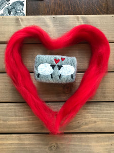 Felted double sheep with hearts