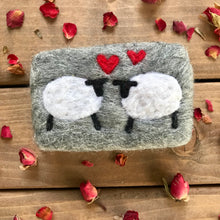 Load image into Gallery viewer, Felted double sheep with hearts
