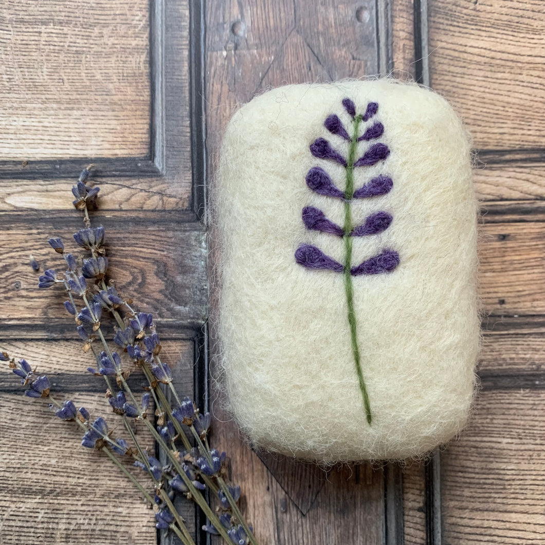 Lavender Flowers Felted Soap