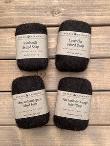 May Chang & Lemon Felted Soap - Natural Wool