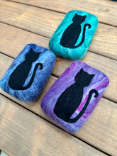 Load image into Gallery viewer, Black Cat Felted Soap - Blue
