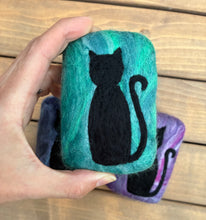 Load image into Gallery viewer, Black Cat Felted Soap - Turquoise
