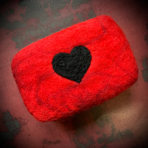 Gothic Black Heart Felted Soap