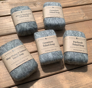 May Chang & Lemon Felted Soap - Natural Wool