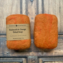 Load image into Gallery viewer, Shetland Wool Felted Soap - Orange
