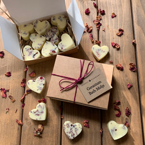 Geranium Heart shaped bath melts