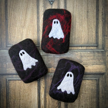 Load image into Gallery viewer, Ghost Felted Soap - Black &amp; Red
