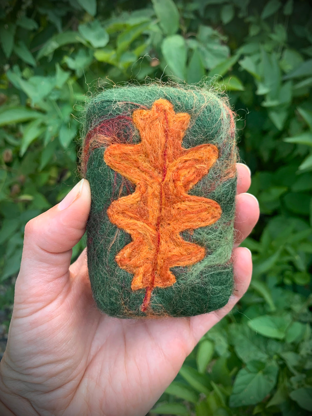 Oak Leaf Felted Soap