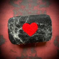 Gothic Red Heart Felted Soap
