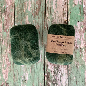 Shetland Wool Felted Soap - Green