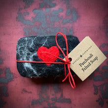 Load image into Gallery viewer, Gothic Red Heart Felted Soap
