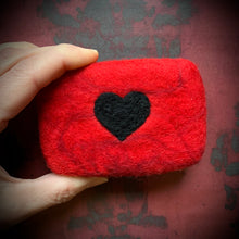 Load image into Gallery viewer, Gothic Black Heart Felted Soap
