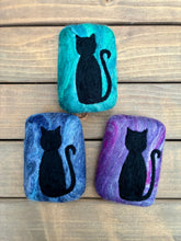 Load image into Gallery viewer, Black Cat Felted Soap - Blue
