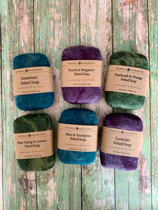 Shetland Wool Felted Soap - Green