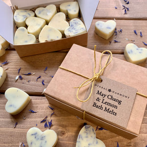 May Chang & Lemon Heart shaped bath melts