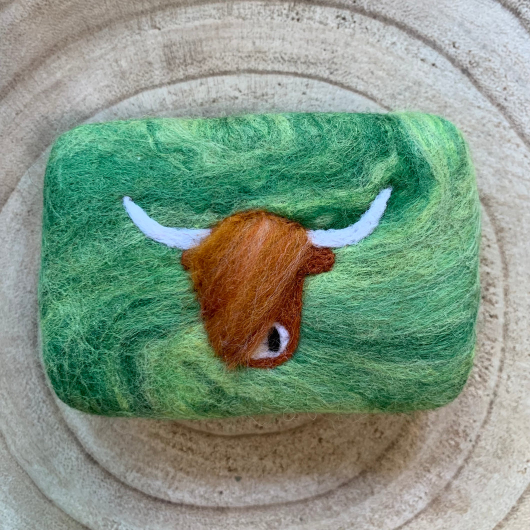 Highland Cow Felted Soap