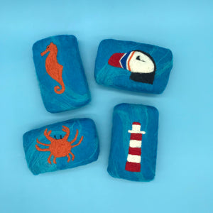 Sea Inspired Felted Soaps