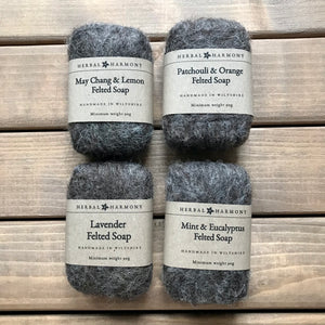 Plain Colour Felted Soap - Natural Wool