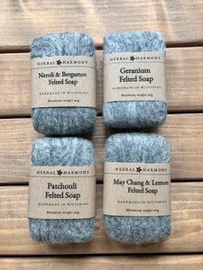 Plain Colour Felted Soap - Natural Wool
