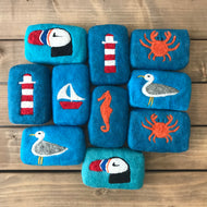 Sea Inspired Felted Soaps