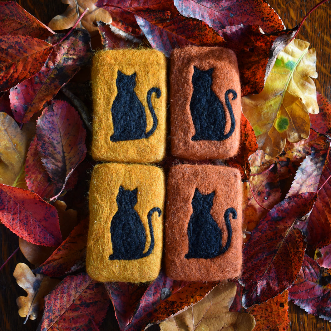 Black Cat Felted Soap