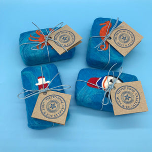Sea Inspired Felted Soaps