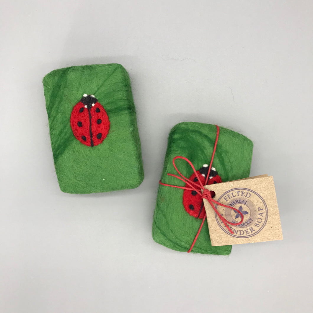 Ladybird Felted Soap