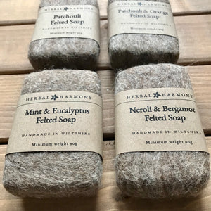 Plain Colour Felted Soap - Natural Wool