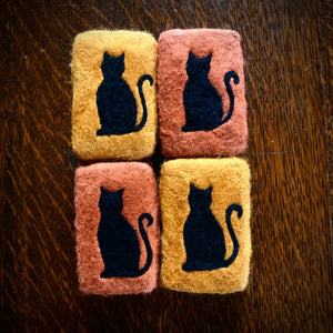 Black Cat Felted Soap