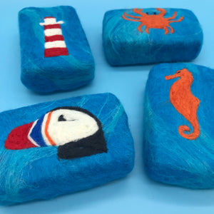 Sea Inspired Felted Soaps