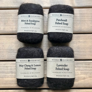 Plain Colour Felted Soap - Natural Wool