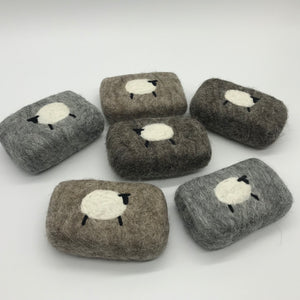 Sheep Felted Soap - natural colours