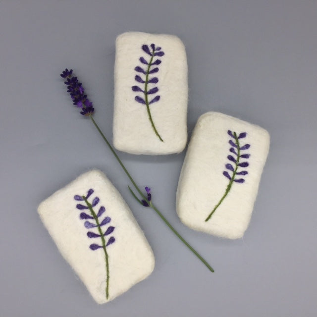 Lavender Flowers Felted Soap